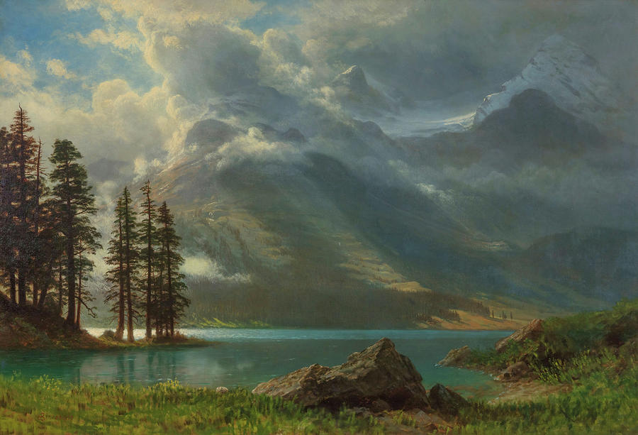 Scenery in the Grand Tetons #1 Painting by Albert Bierstadt - Fine Art ...