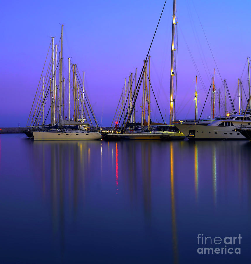 Scenic Twilight At The Port Of Vilanova I La Geltru Photograph