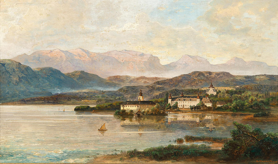 Schloss Orth Painting by Adolf Obermullner - Fine Art America