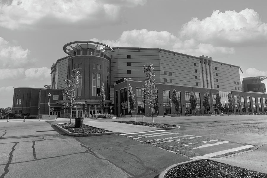 Schottenstein Center at Ohio State University in black and white #1 Photograph by Eldon McGraw