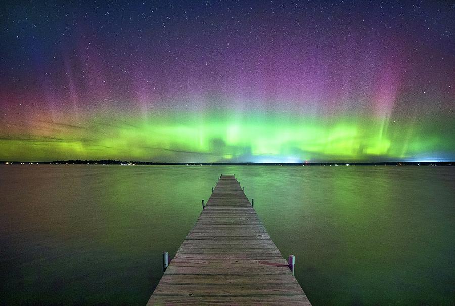 Scotch Pine Drive Northern Lights #1 Photograph by Ron Wiltse