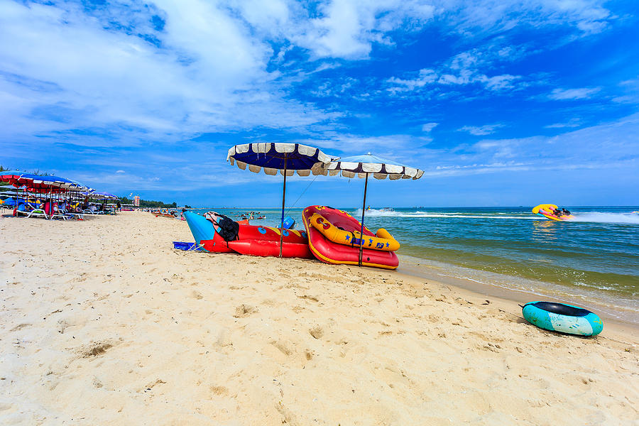 Sea beach with blue sky in Thailand. #1 Photograph by Banjongseal324
