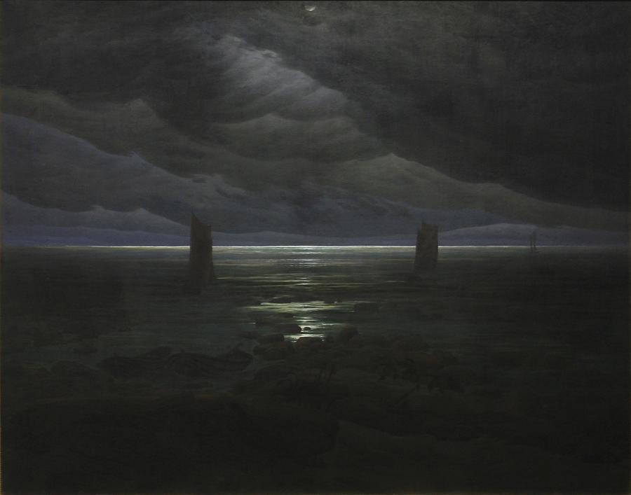 Sea Shore in Moonlight Painting by Caspar David Friedrich | Fine Art ...