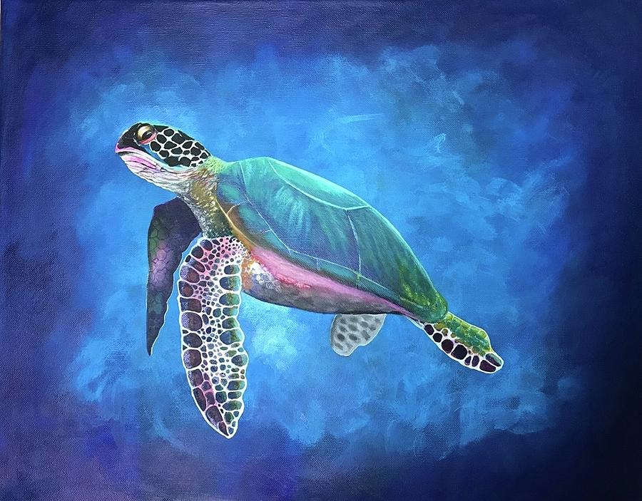 Sea Turtle Painting by Nikki Rodriguez - Fine Art America