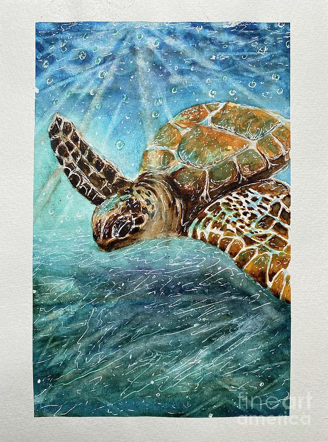 Sea Turtle Painting - Sea turtle  by Sharron Knight