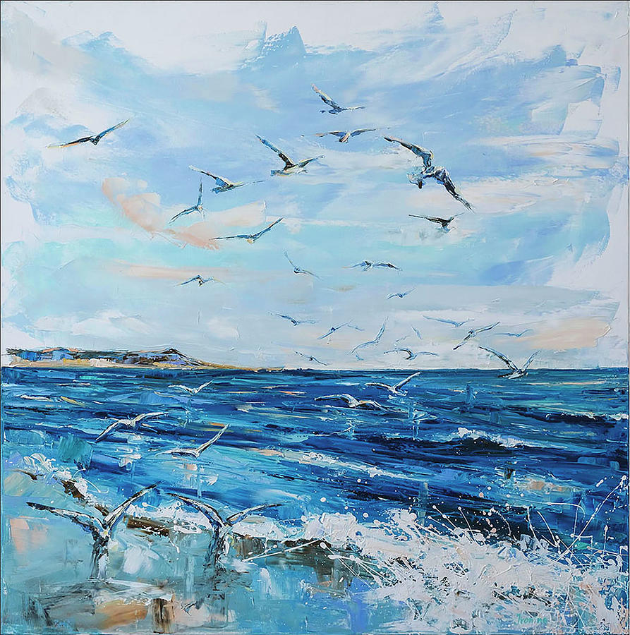 Seagulls Painting by Kateryna Ivonina - Fine Art America