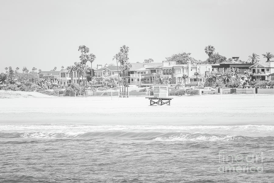 Seal Beach California Skyline Black and White Photo #1 Photograph by Paul Velgos