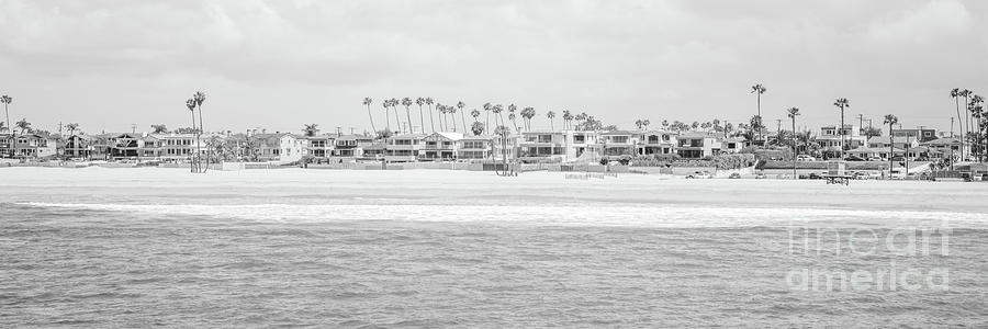 Seal Beach Skyline Black and White Panorama Photo #1 Photograph by Paul Velgos