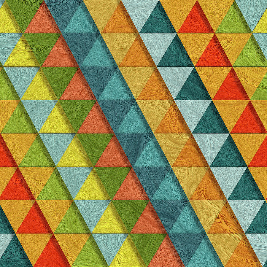 Seamless Colored Triangle Pattern - 01 Digital Art