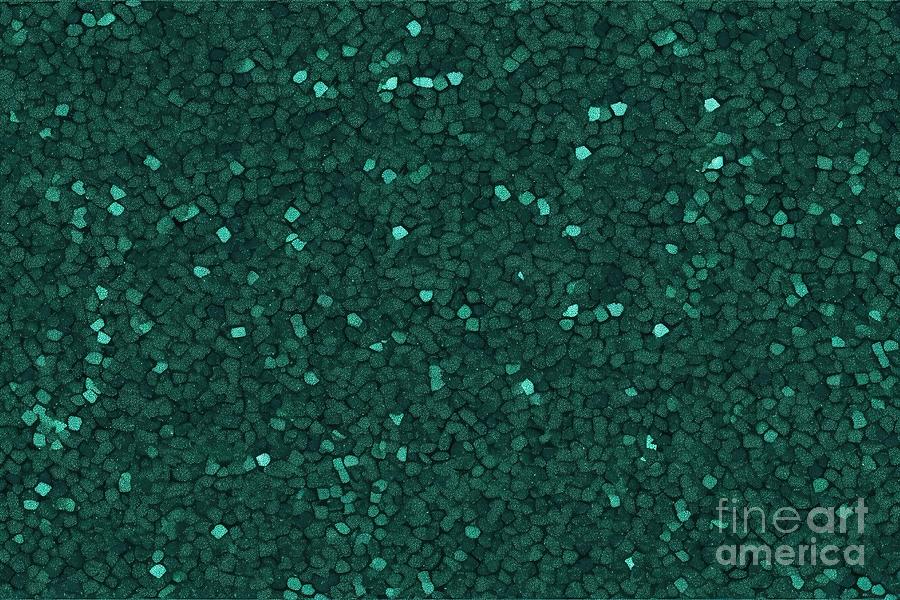Christmas Painting - Seamless Dark Emerald Or Pine Green Small Shiny Sparkly Christmas Glitter Background Texture Festive Xmas Sugar Cookie Sprinkles Closeup Pattern For Winter Holiday Banner Backdrops 3d Rendering #1 by N Akkash