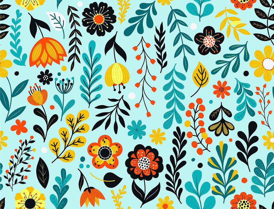 Seamless floral pattern Drawing by J614
