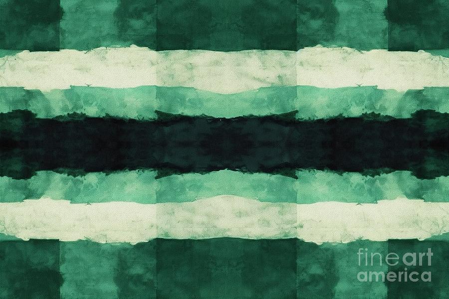 Vintage Painting - Seamless Painted Thick Horizontal Lines Textile Texture Background Tileable Artistic Vintage Green Acrylic Paint Hand Drawn Flag Stripes Surface Pattern Fashion And Interior Design 3d Rendering #1 by N Akkash