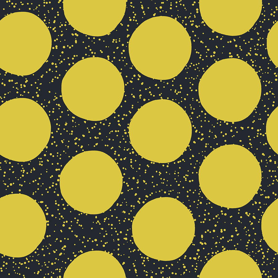 Seamless Pattern With Yellow Polka Dots Drawing