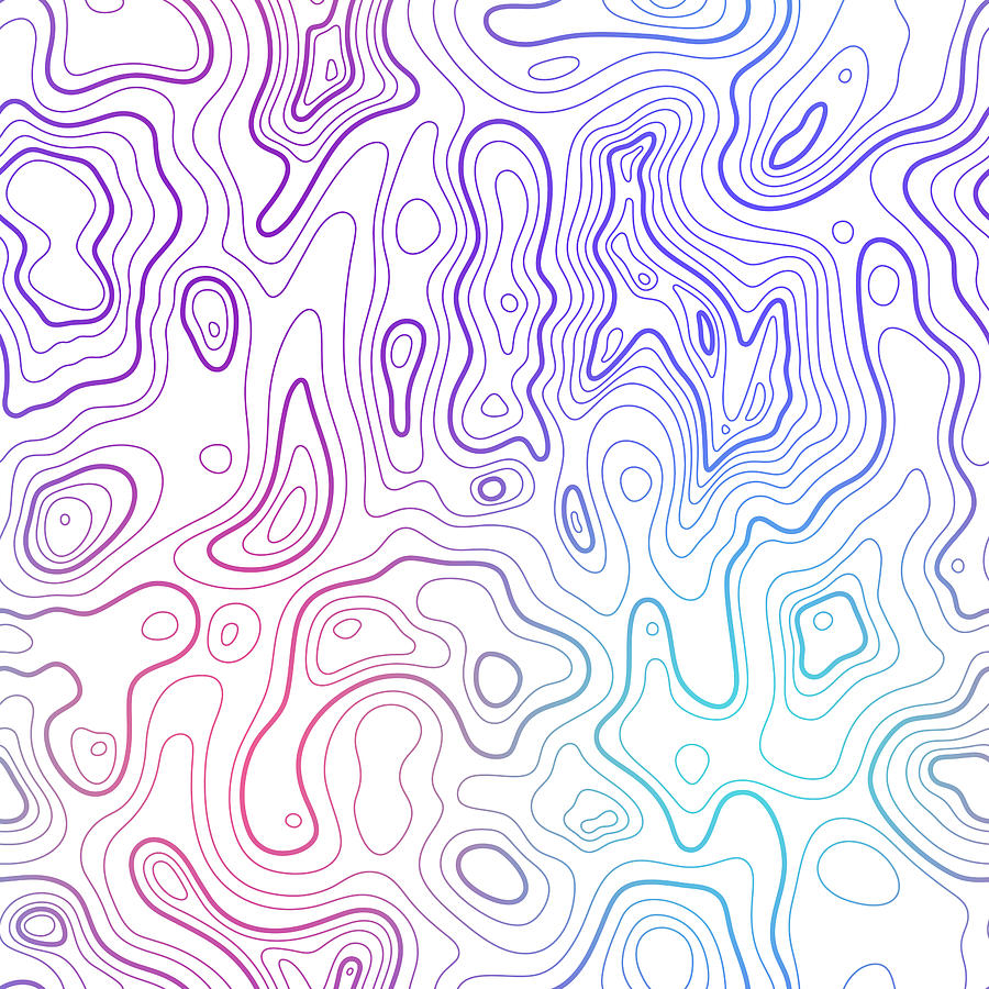 Seamless Topographic Contour Lines #1 Drawing by Jamielawton