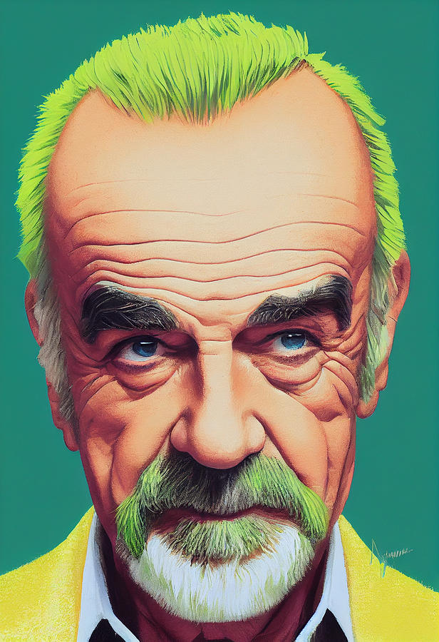 Sean  Connery  Pastel  Yellow  Green  Colors  Style  By  Chri  07e2cefc  6645563645645  6453eb  Ad60 Painting
