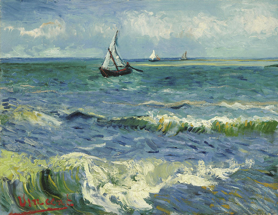 Seascape near Les Saintes-Maries-de-la-Mer 1888 #1 Painting by Vincent van Gogh