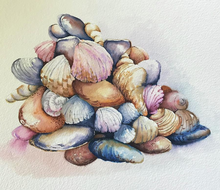 Seashells #1 Painting by Lael Rutherford