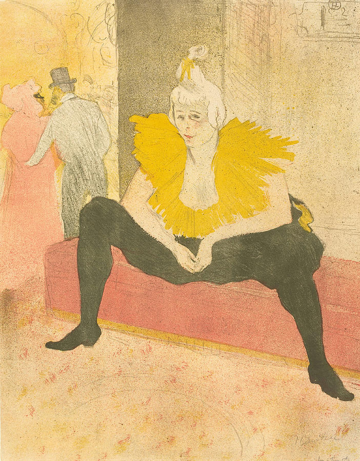 Seated Clowness #2 Drawing by Henri de Toulouse-Lautrec