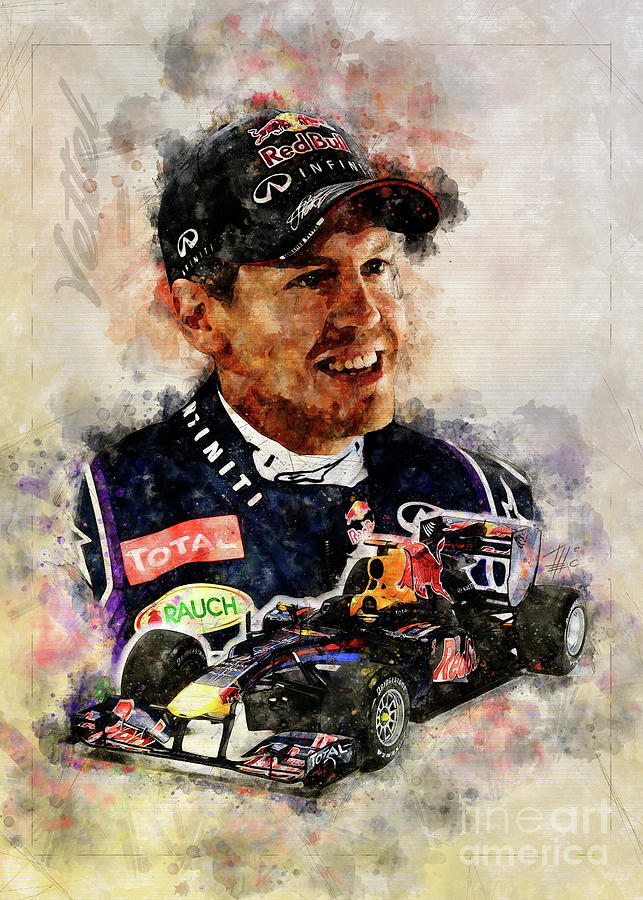 by Sebastian #1 Vettel Decker Pixels Theodor - Painting