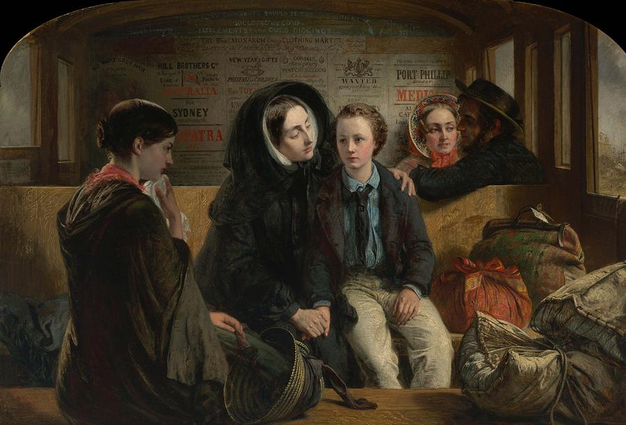 Second Class, The Parting. Thus part we rich in sorrow, parting poor #2 Painting by Abraham Solomon