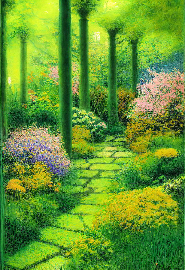 Secret  Garden  Pastel  Yellow  Green  Colors  Style  By  Chr  B66f9edc  A92645  645de0  Ab90  0eeaa Painting