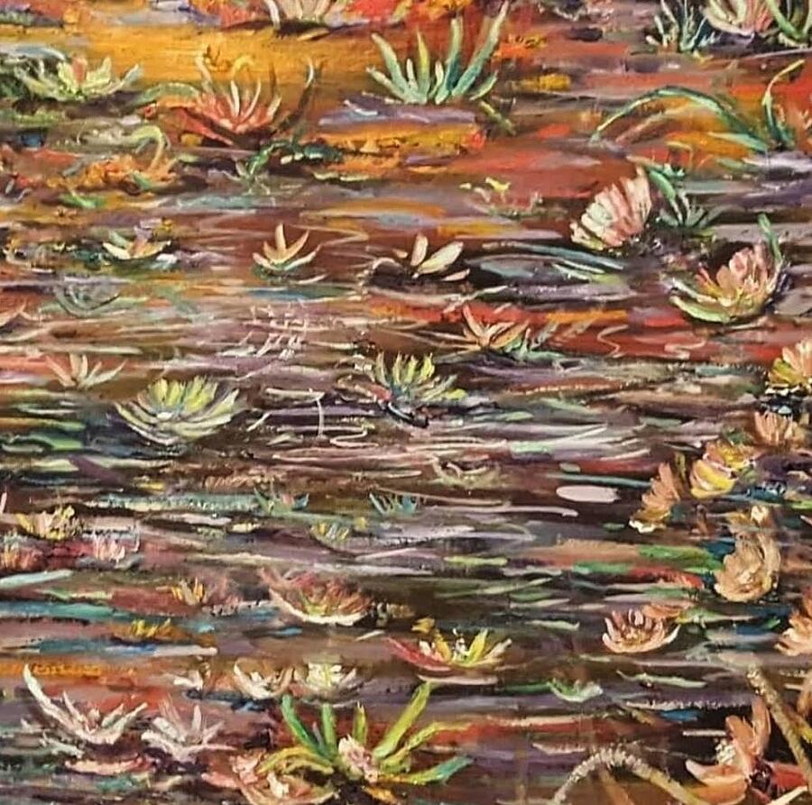 Water Gardens #3 Painting by Julie TuckerDemps