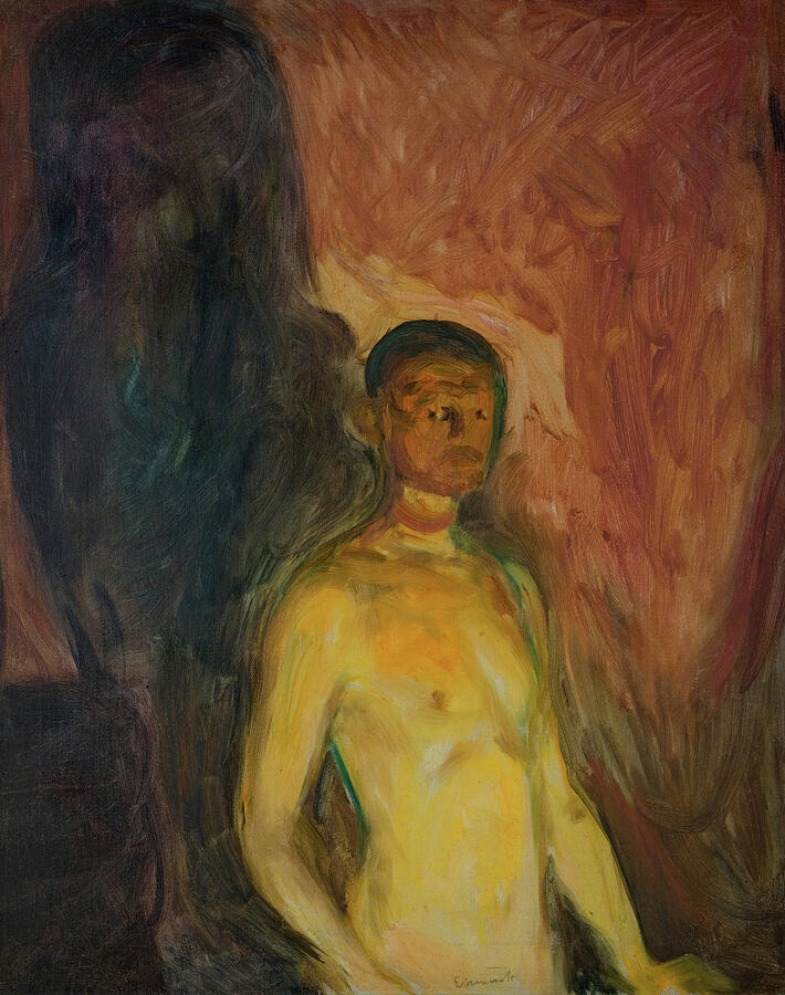 Self-Portrait in Hell, from 1903 Painting by Edvard Munch
