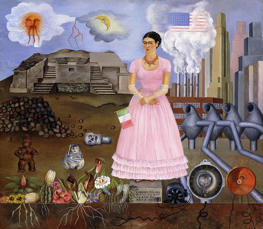 frida kahlo self portrait on the borderline