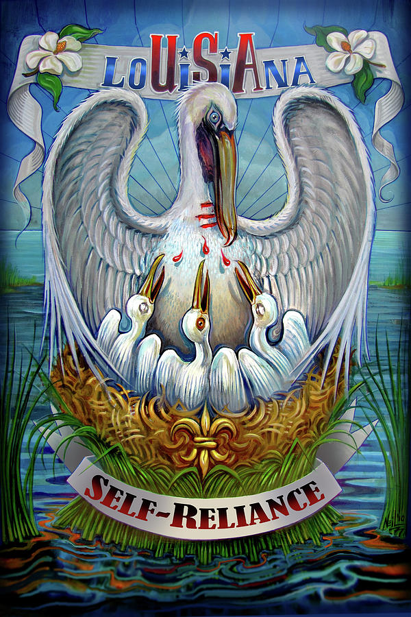 Pelican Painting - Self Reliance  #2 by Tim Neil