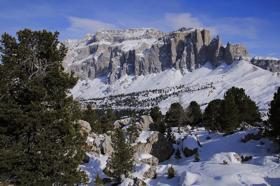 Sella Massive the Dolomites Italy at winter #1 Photograph by Pejft