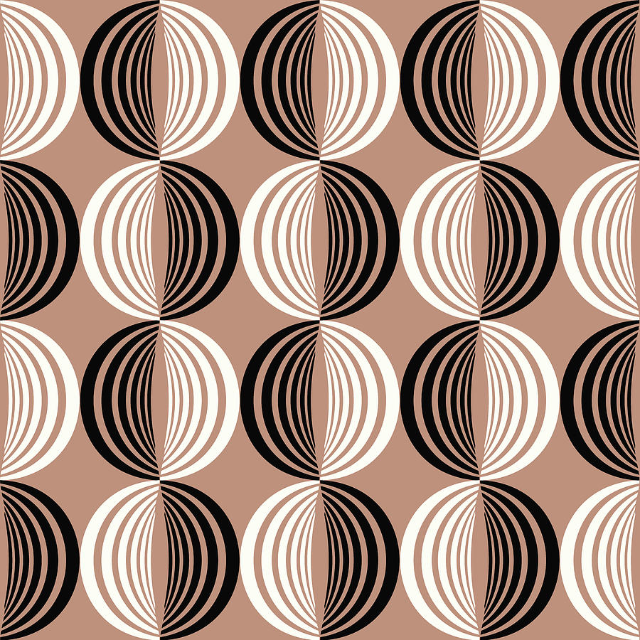 Semicircles Of Lines Seamless Geometric Pattern Drawing