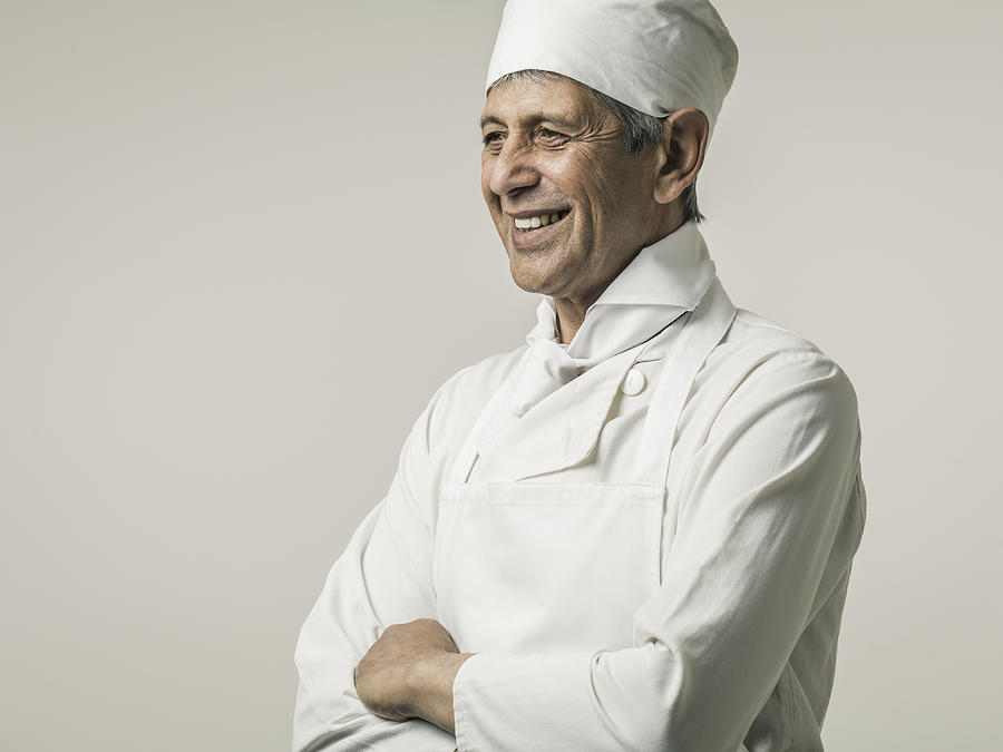 Senior male chef #1 Photograph by Colin Hawkins
