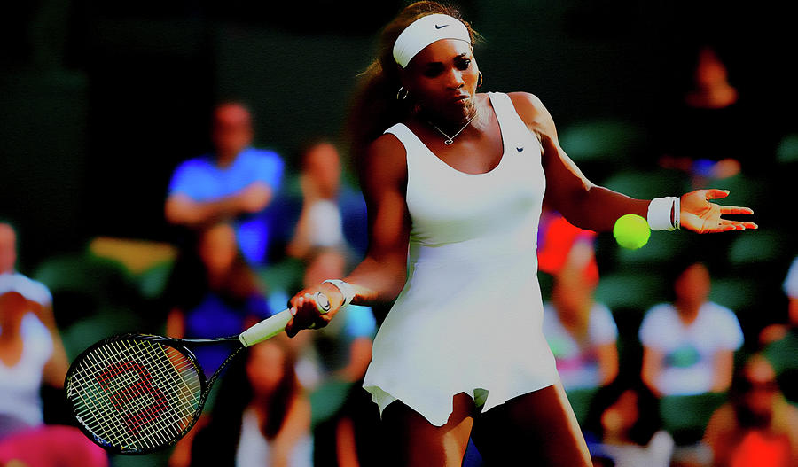 Serena Williams Smooth Delivery #2 Mixed Media by Brian Reaves