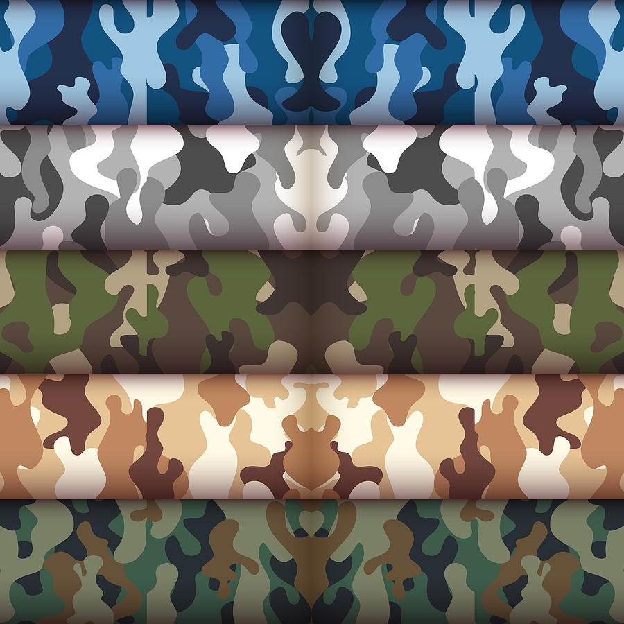 Set camo Cammo military pattern #1 Painting by Tony Rubino