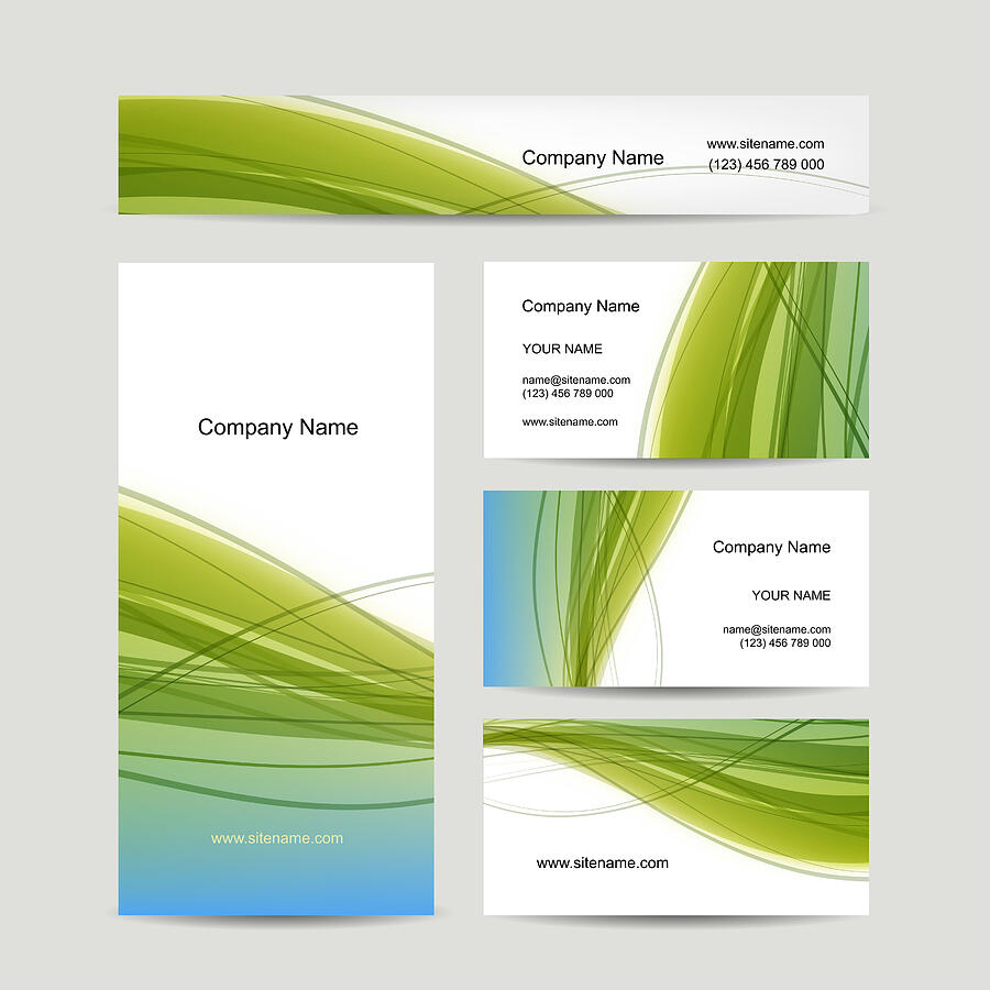 Set of abstract creative business cards design #1 Drawing by Kudryashka