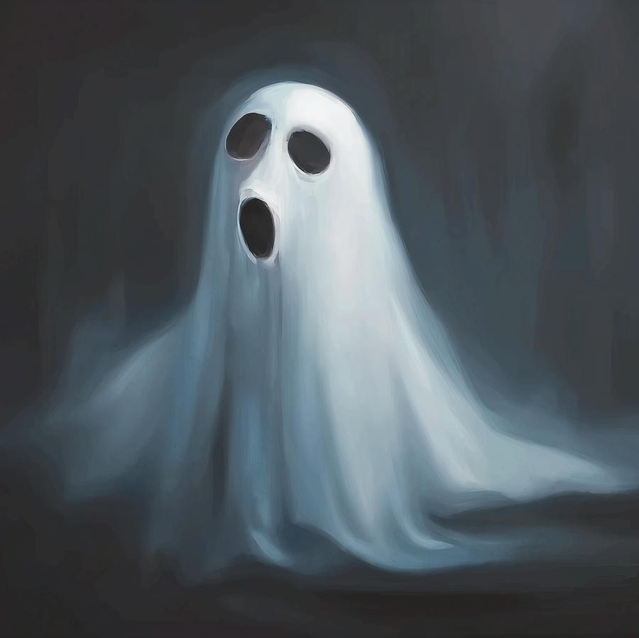 Hocus Pocus Painting - Set Of Scary Halloween Ghost Paintings, Halloween #1 by Mounir Khalfouf
