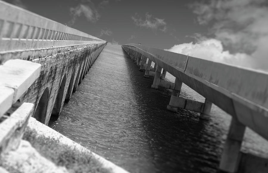 Seven Mile Bridge Forida Keys BW #1 Photograph by Bob Pardue