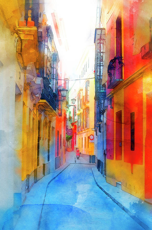 Seville, the colorful streets of Spain - 33 #1 Painting by AM FineArtPrints