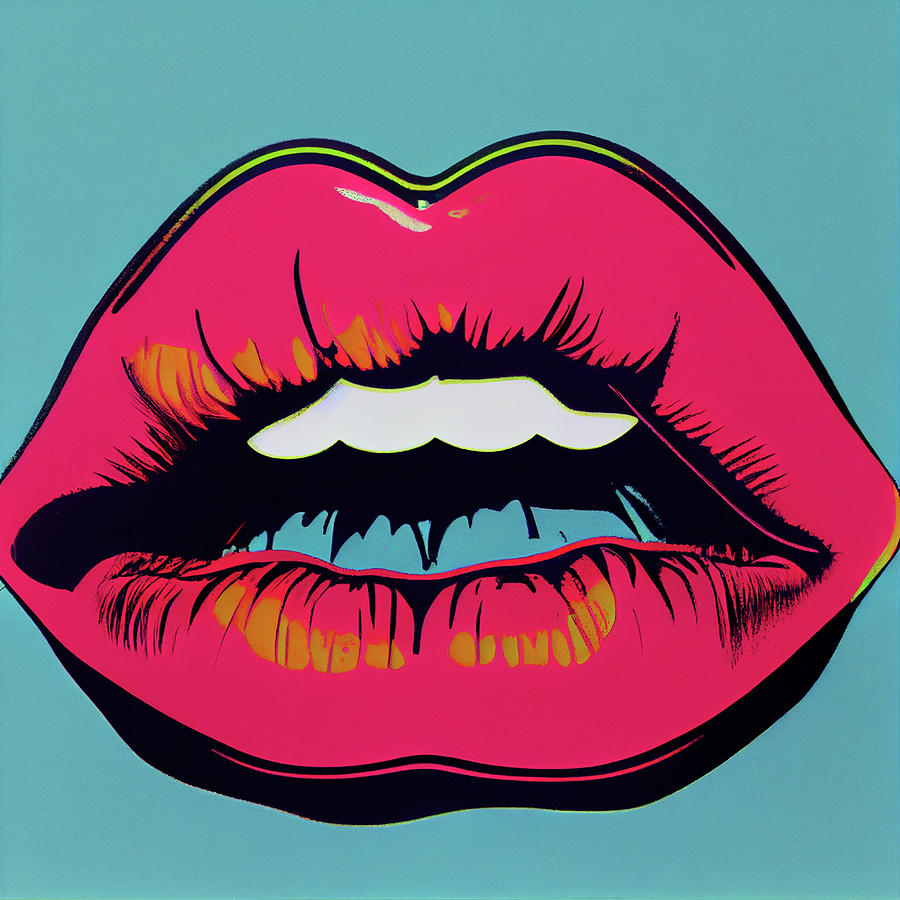 Sexy Lips Pop Art Digital Art by AJ Etheridge Fine Art America
