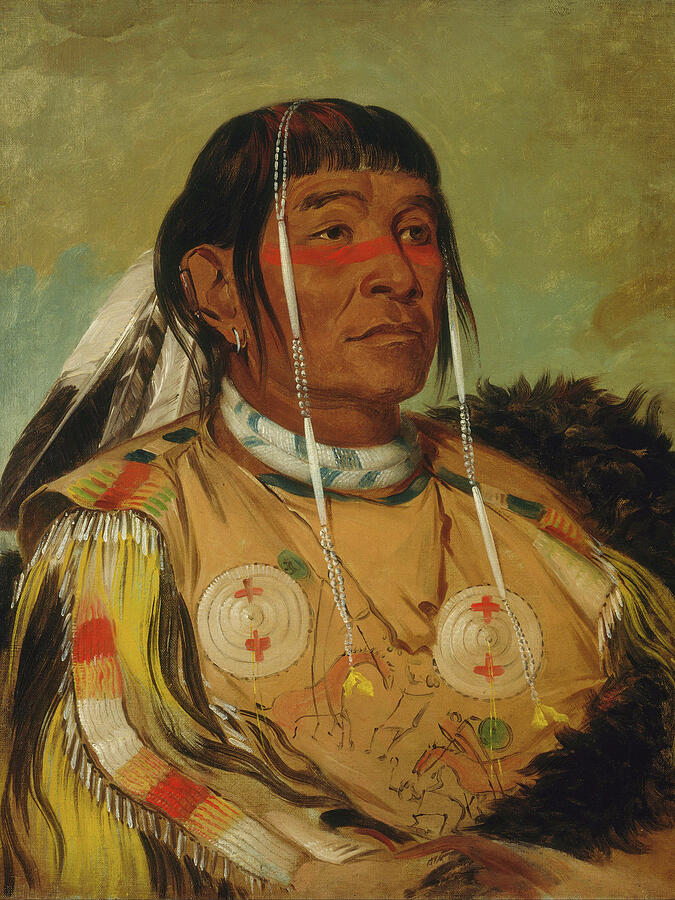 George Catlin Painting - Sha co pay, The Six, Chief of the Plains Ojibwa #1 by George Catlin