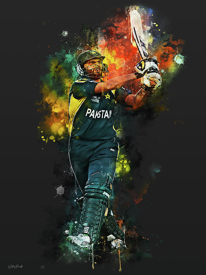 Shahid Afridi Poster Digital Art by Jelle Veenstra