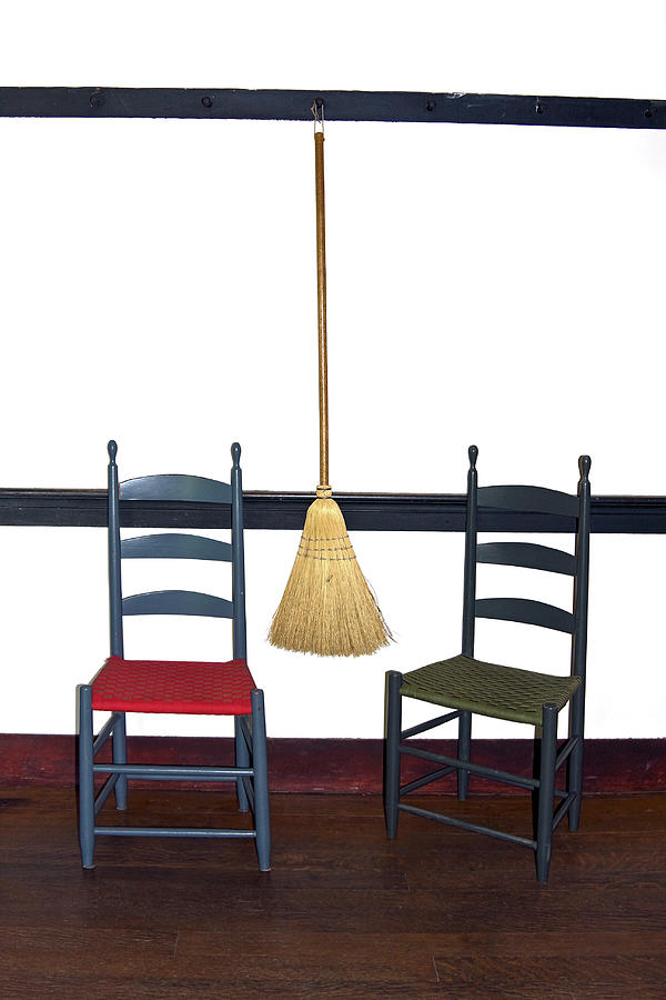 Shaker Chairs and Broom #1 Photograph by Sally Weigand