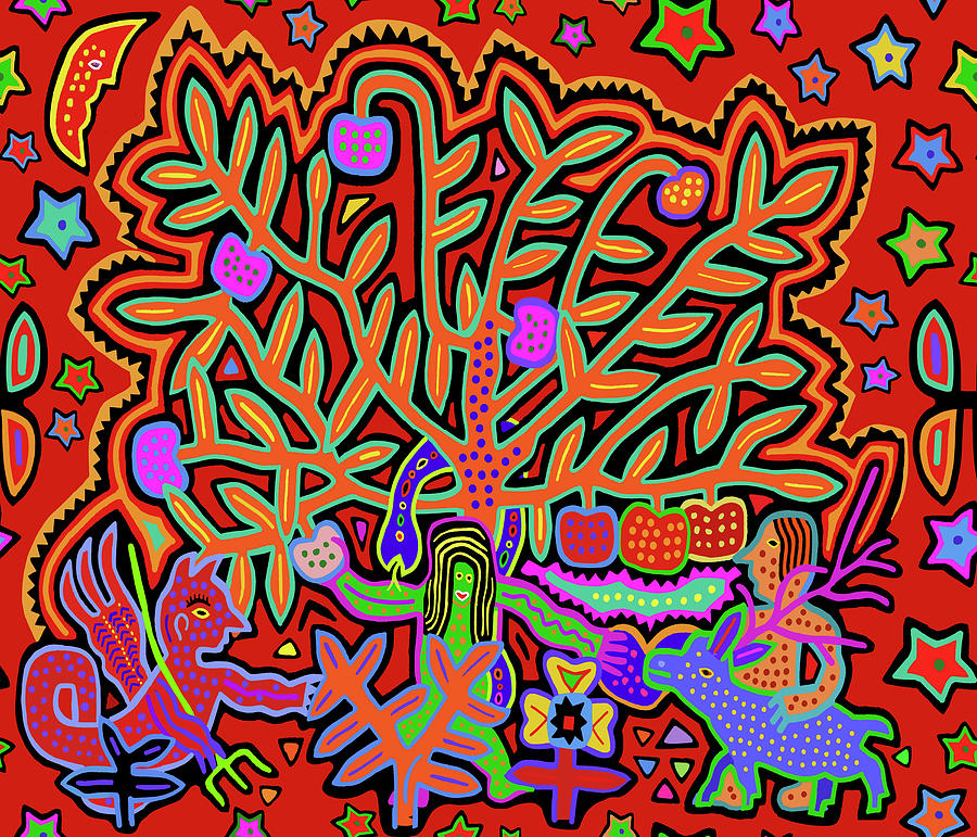 Shaman Garden of Eden #1 Digital Art by Vagabond Folk Art - Virginia Vivier