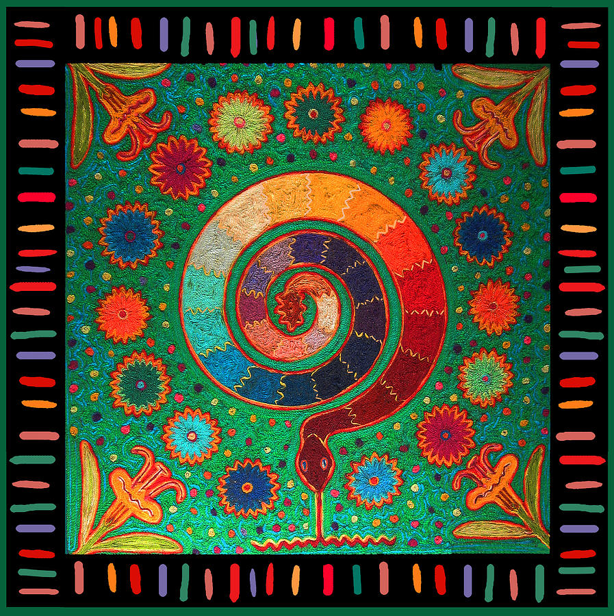 Shaman Serpent Spirit #1 Digital Art by Vagabond Folk Art - Virginia Vivier