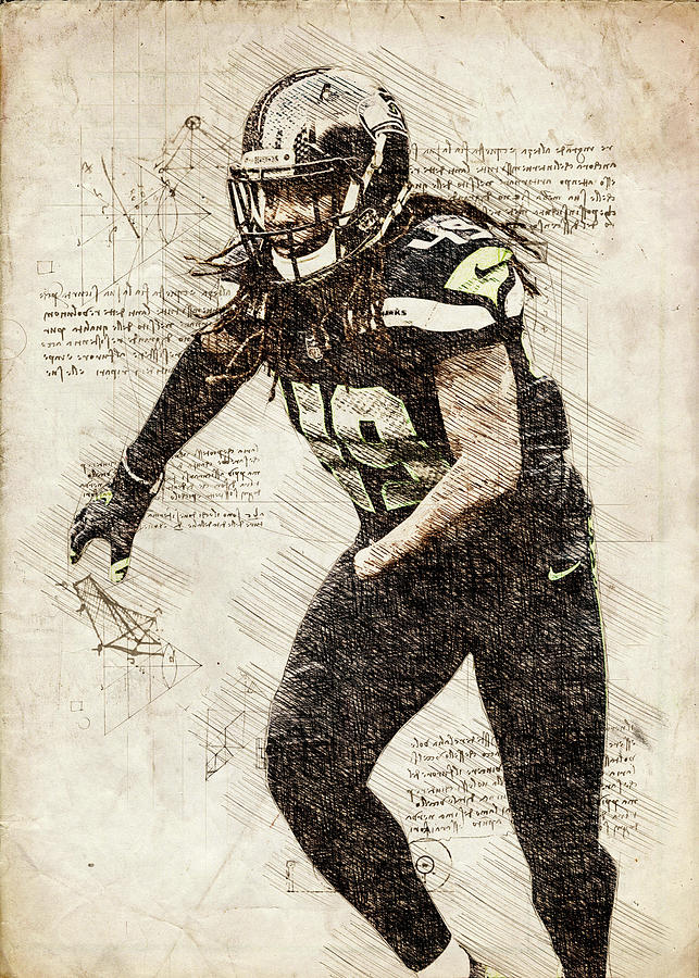 Ball Shaquem Griffin Shaquemgriffin Shaquem Griffin Seattle Seahawks Player  American Football Seattl Digital Art by Wrenn Huber - Pixels