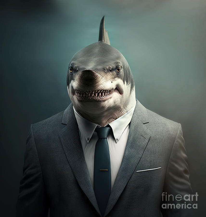 Shark in business suit portrait. Generative AI Photograph by Michal ...