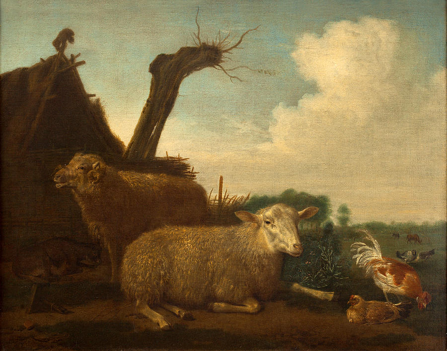 Sheep and ram #2 Painting by Adriaen van de Velde