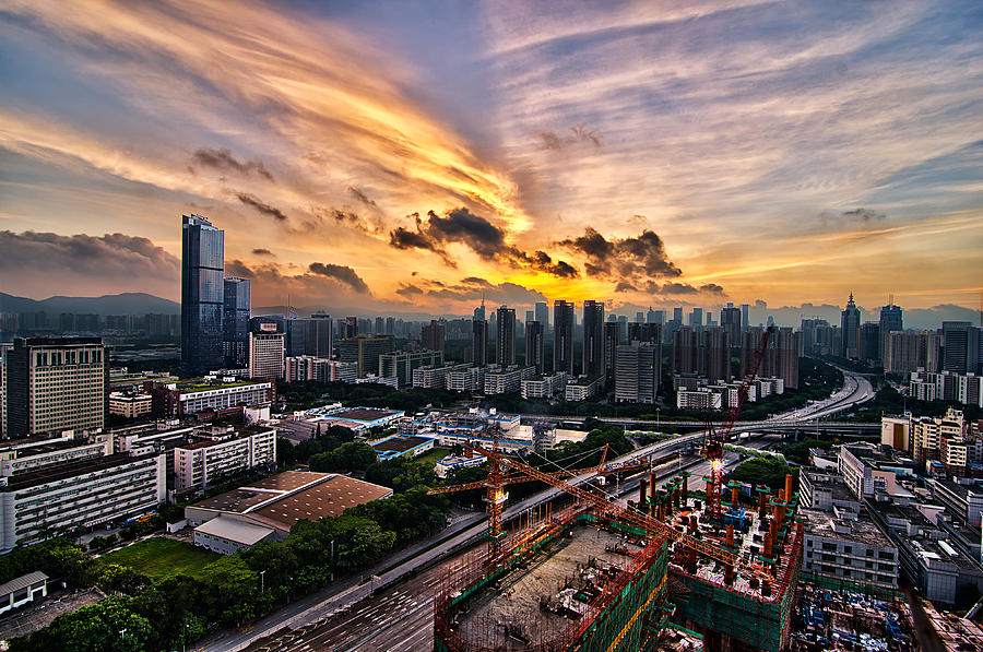 Shenzhen Sunrise #1 Photograph by Jalvaran