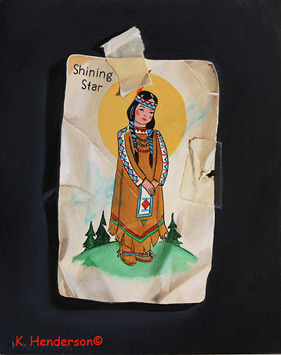 American Indian Painting - Shining Star by K Henderson #1 by K Henderson