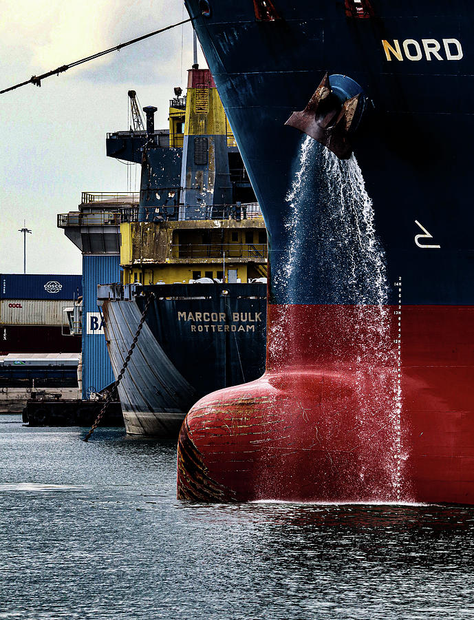 Ship mooring at the Port of Rotterdam Photograph by The Shipyard